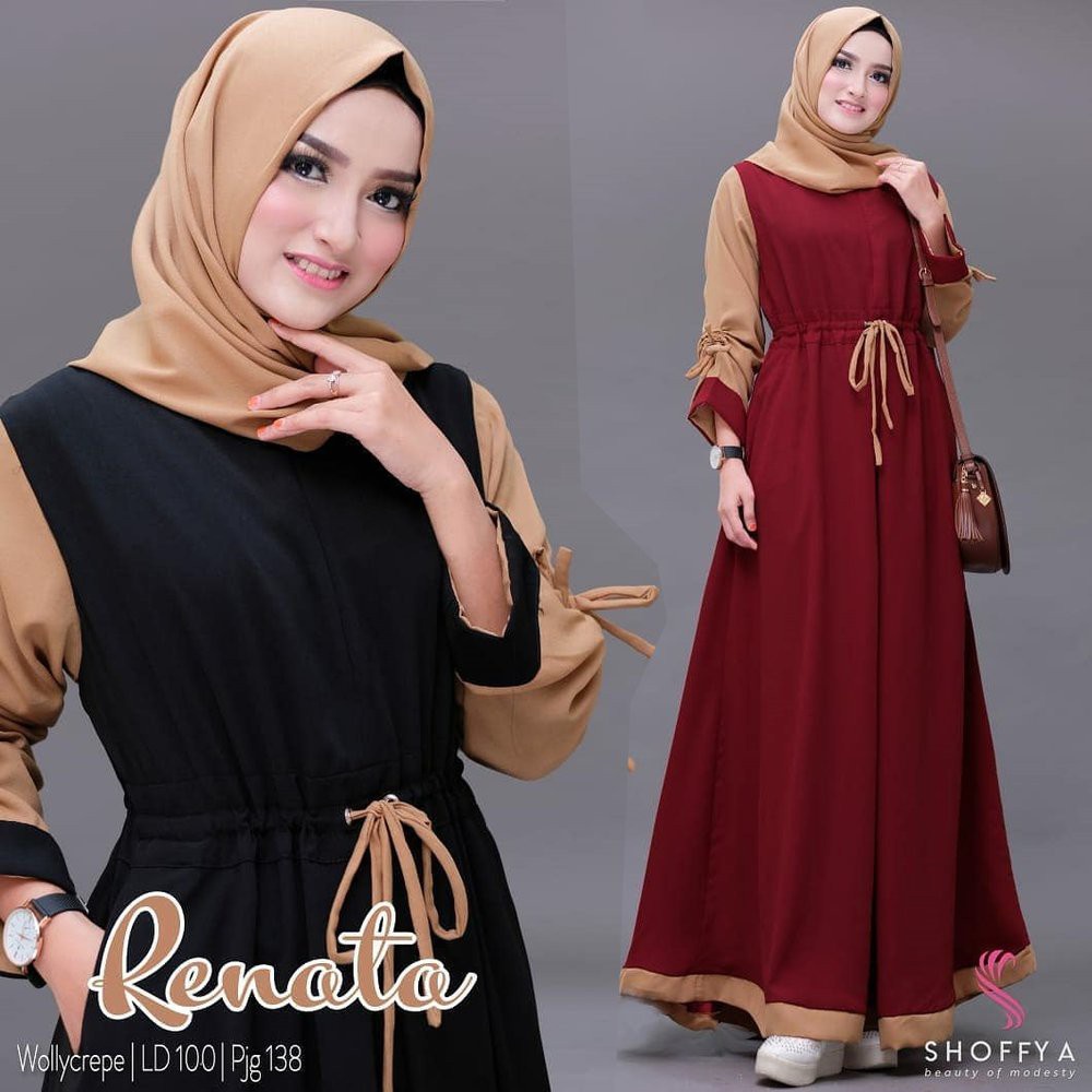 MRA - Baju gamis terbaru kekinian Bertha dress moscrepe