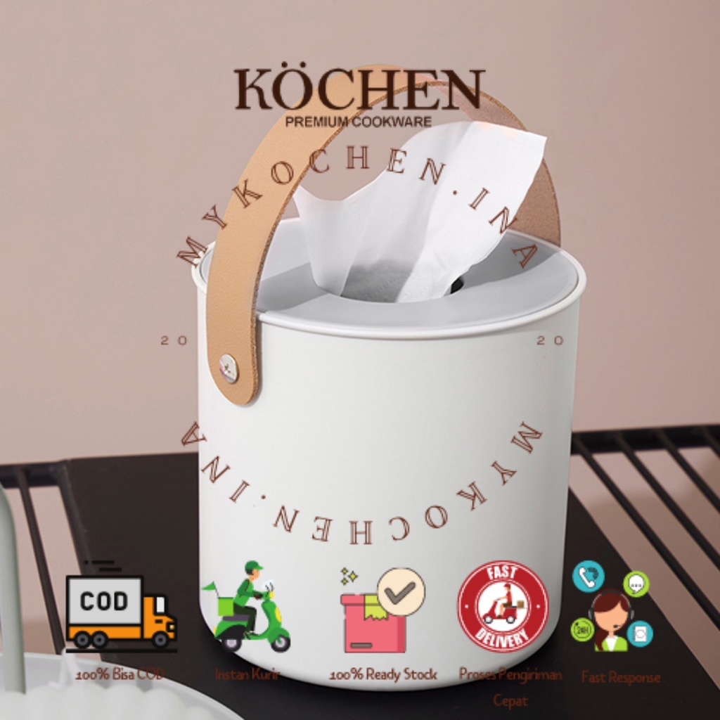 MYKOCHEN.INA Kotak Tissue Bulat Aesthetic Putih Minimalis Lucu Nordic Tempat Tisu Serbaguna Multifungsi Modern Untuk Toilet Kamar Mandi Ruang Tamu Kamar Tidur Korean Korea Estetik