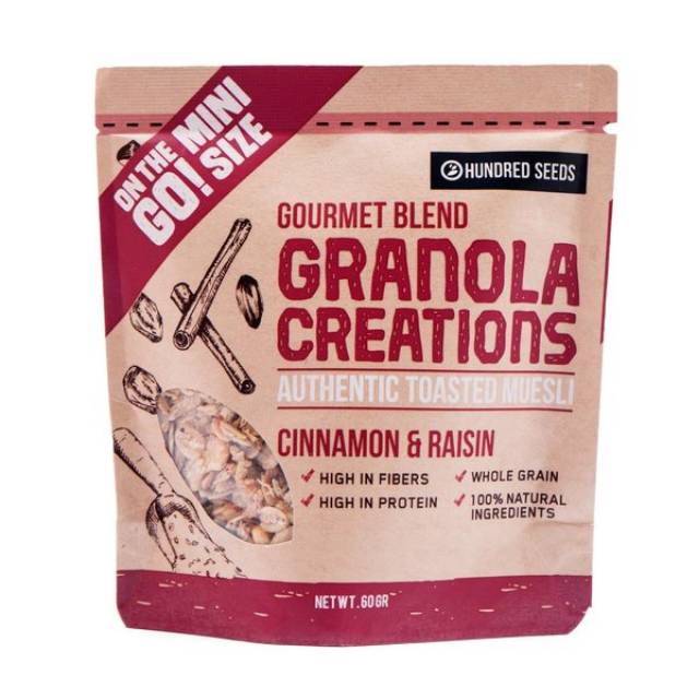 

Granola Creations Original Mix Authentic Toasted Muesli Kayu Manis & Kismis 60 gr