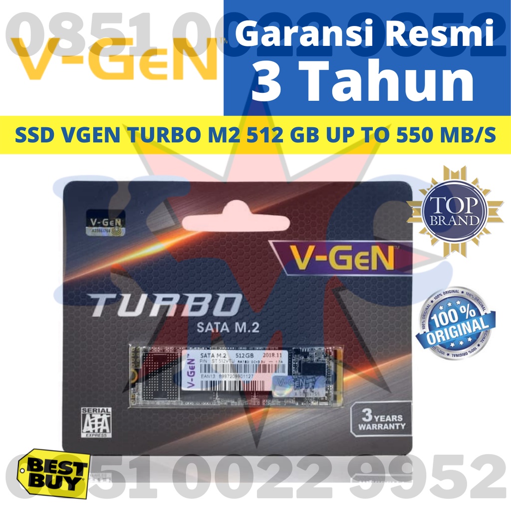 SSD VGEN M.2 SATA TURBO 512GB - V-GEN SSD TURBO 2280 512GB