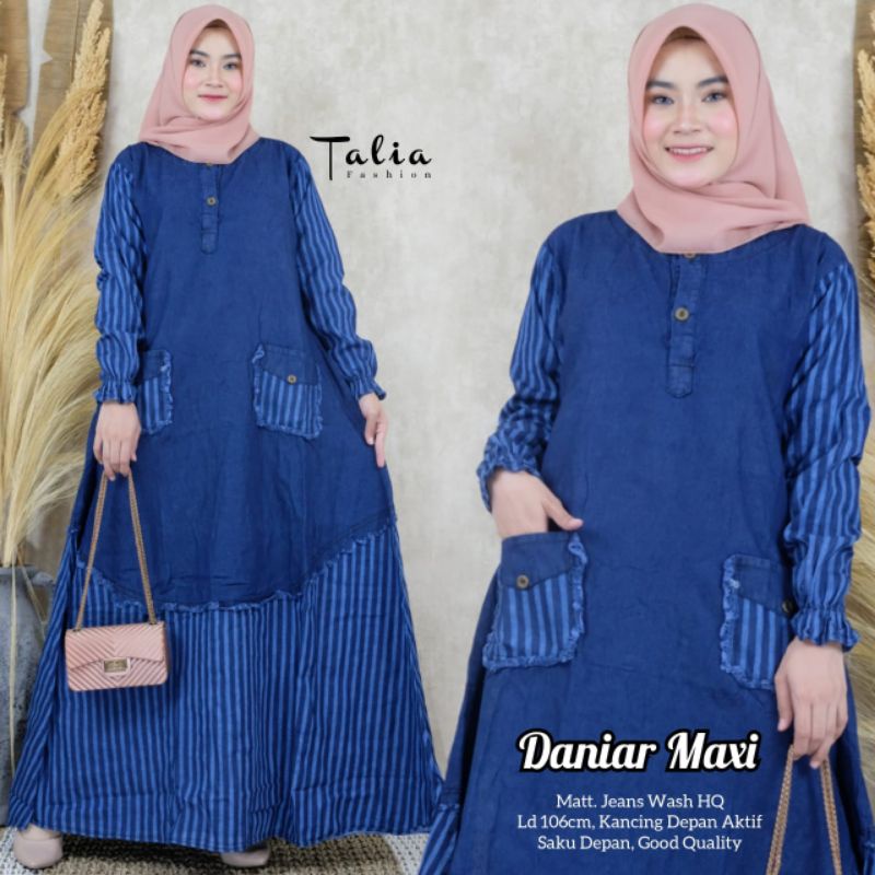 DANIAR MAXY (GAMIS/GAMIS DEWASA/GAMIS WANITA/GAMIS DENIM/JEANS/MURAH)