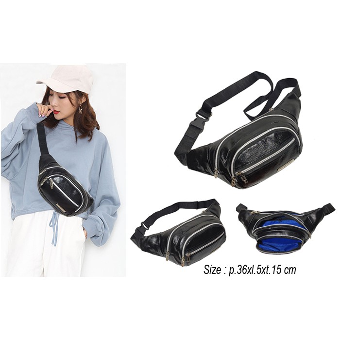 Tas pinggang wanita Waistbag / slingbag pria wanita // Tas slempang kulit pria wanita (COD)