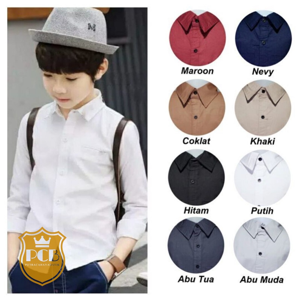 Baju Kemeja Anak Laki Laki Lengan Panjang Usia 1-13 Tahun Baju Anak Laki Laki Tanggungan sd smp remaja lengan panjang formal casual