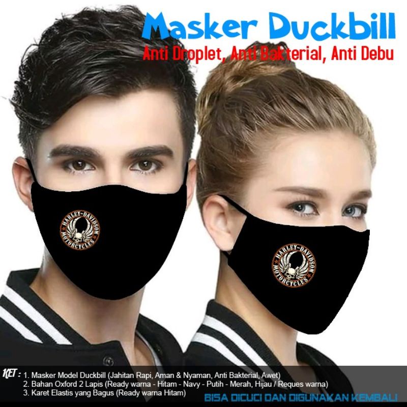 Masker Bordir Oxford HARLEY DAVIDS0N Grosir Barang Berkwalitas Nyaman Dipakai Aman Murah