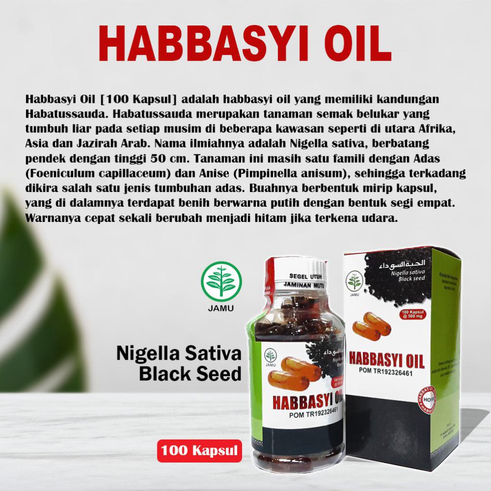 Habbasyi Oil Niaga  I Sativa Black Seed Oil 100 Kapsul