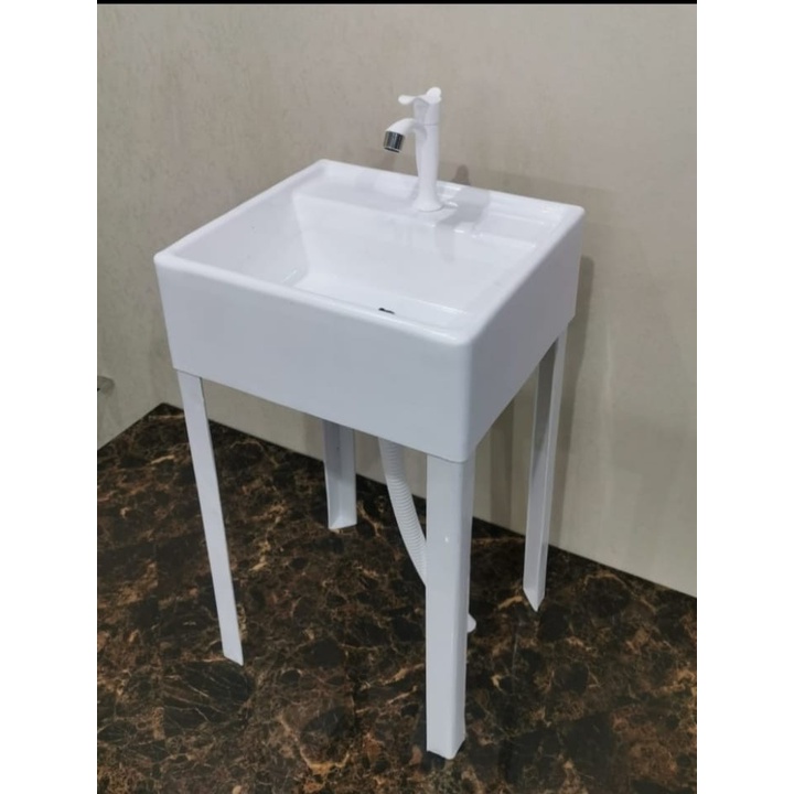 Wastafel Standing 1set kaki / wastafel portable