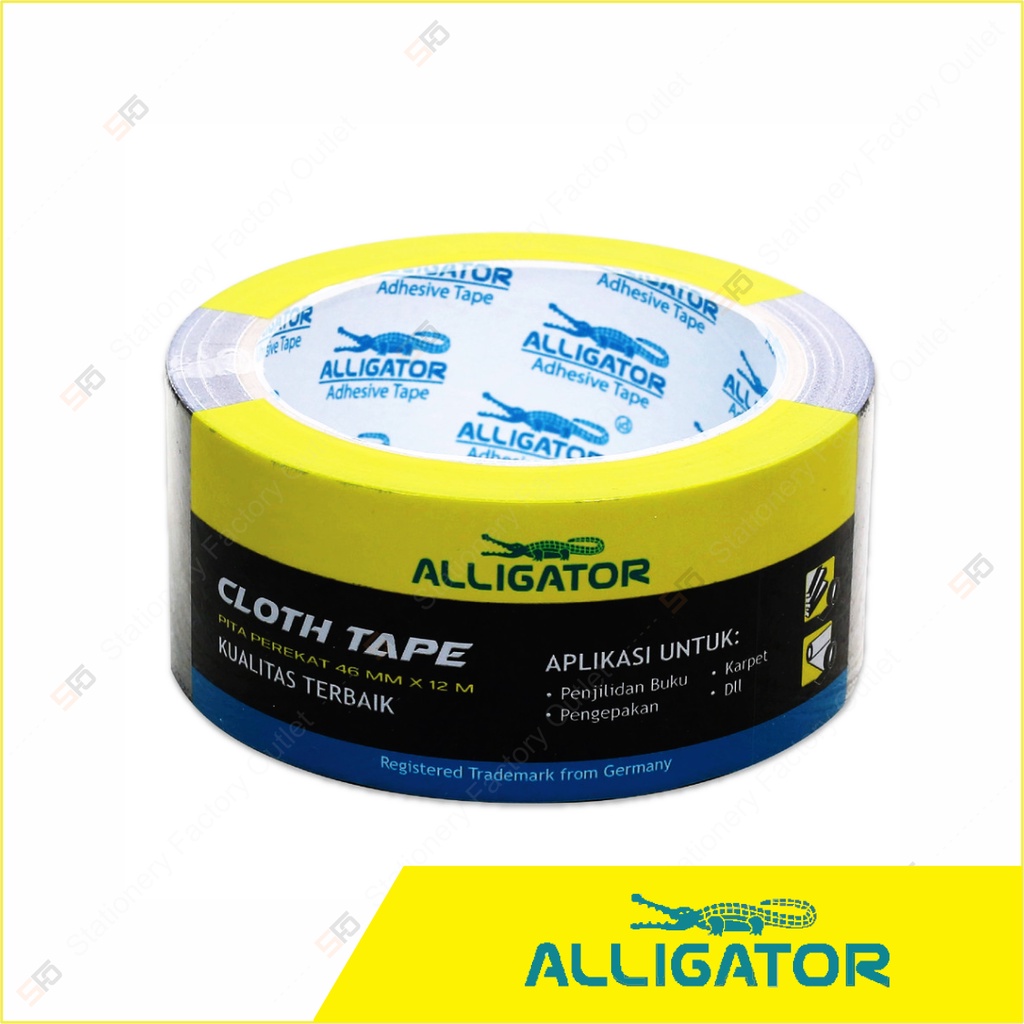 

Lakban Kain Hitam Alligator 36mm x 12m (Cloth Tape)