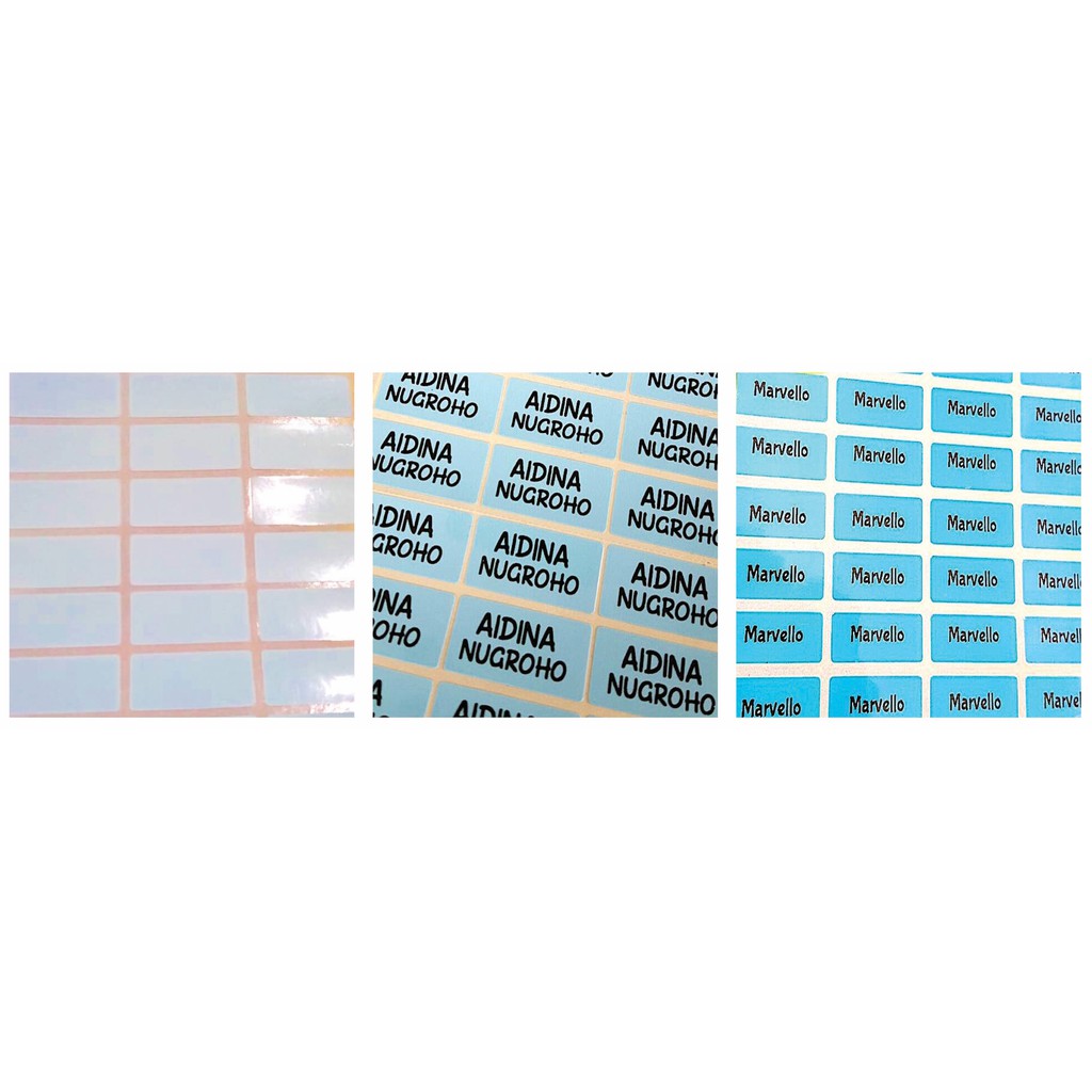 

Label Nama Anti Air Sticker Waterproof Polos Biru