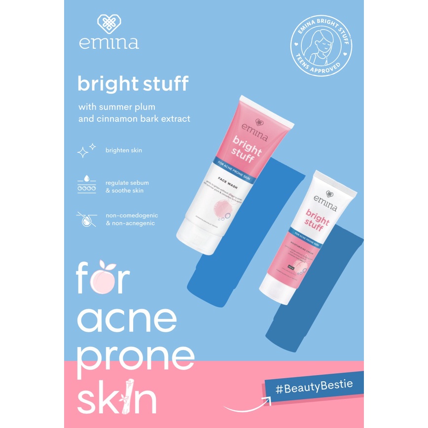 ❤ jselectiv ❤ EMINA BRIGHT STUFF FOR ACNE PRONE SKIN -  Face Wash | Moisturizer - SKINCARE UNTUK MENCERAHKAN WAJAH DAN MELAWAN JERAWAT dari EMINA