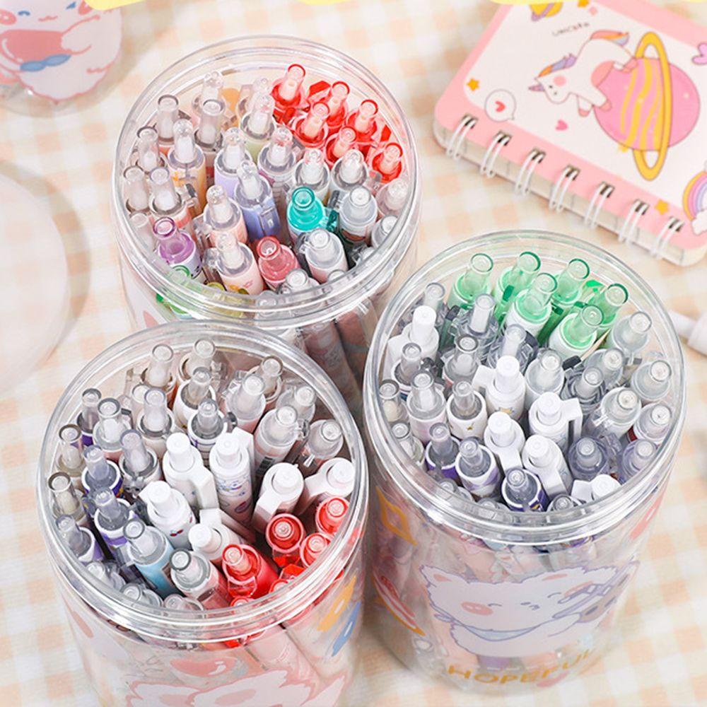 Populer 12PCS/Set Bolpoin Lucu Set Alat Tulis Warna-Warni Isi Ulang Kartun Gel Pulpen