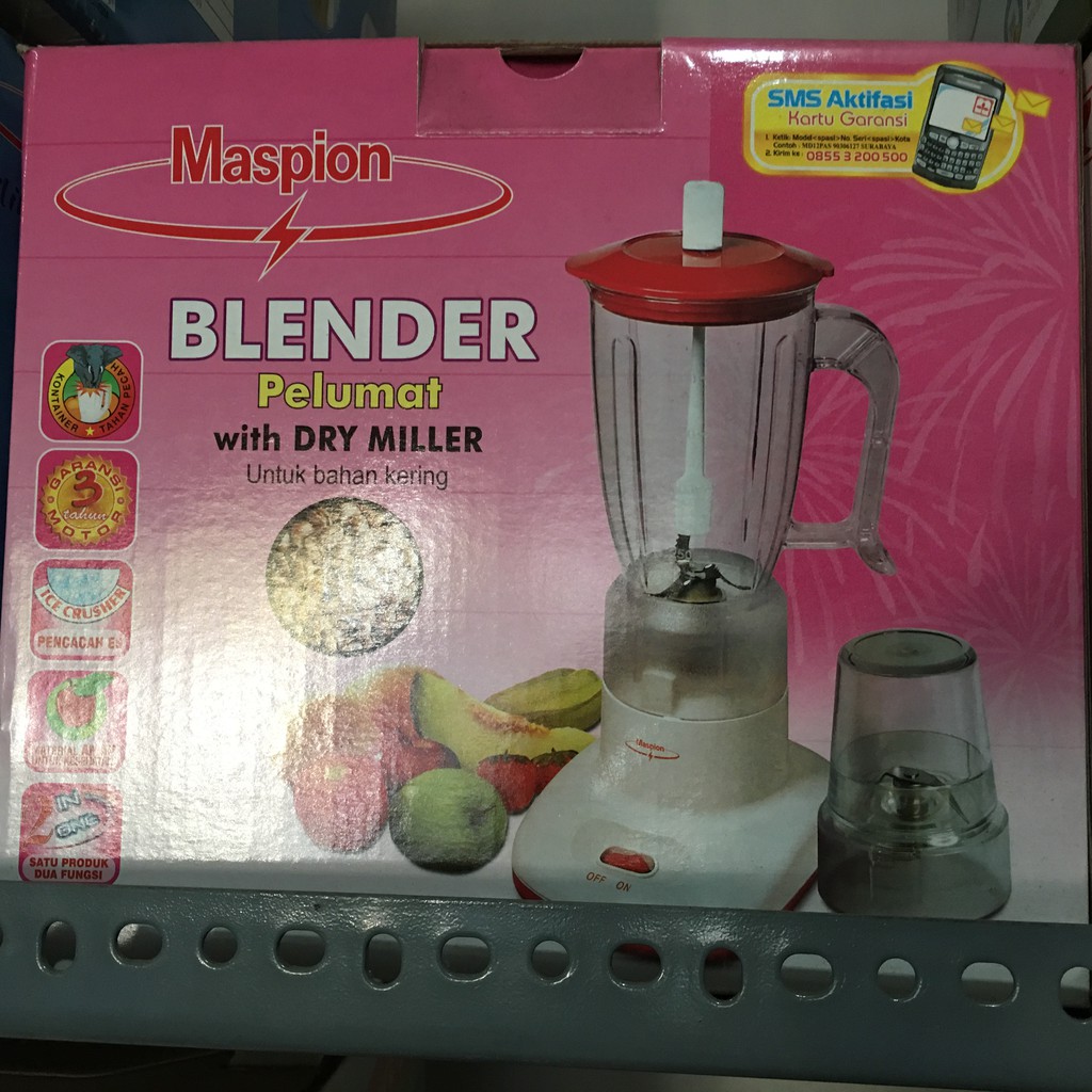 BLENDER MASPION MT1206 untuk Es Buah Pelumat Bahan Kering bahan Plastik