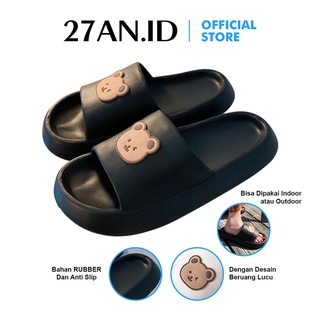 Image of (27AN.ID) Sandal Karet Slop SP11 Sandal Slip On Motif Beruang Lucu tebal sandal fashion