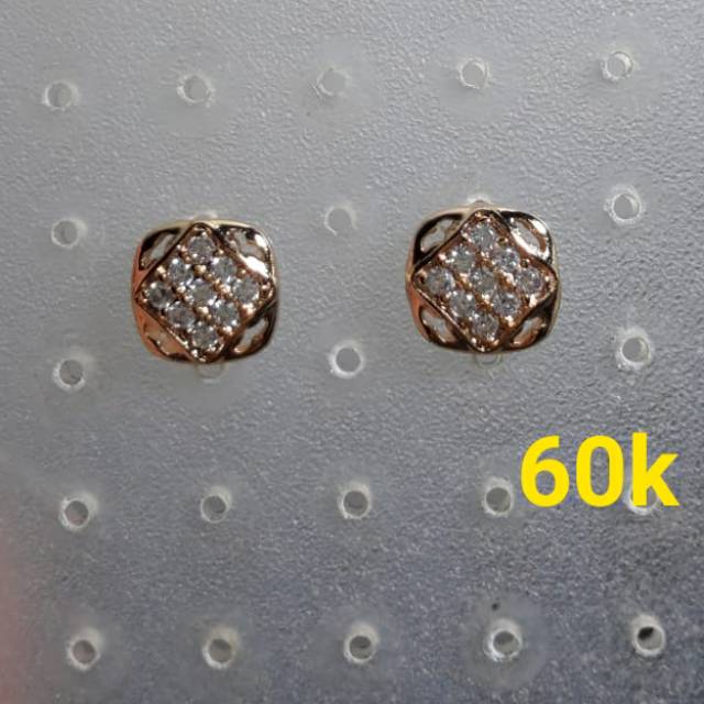 Anting Perak Lapis Emas 18 Karat