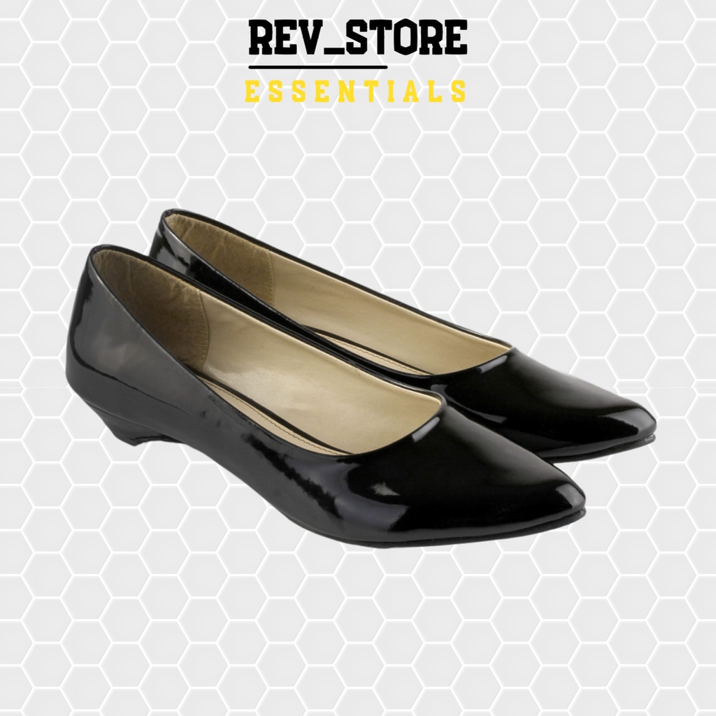 ☀ REV STORE ☀ - Sepatu Pantofel Flat shoes Casual Formal Wanita - Sepatu kerja kantor Dinas Hitam