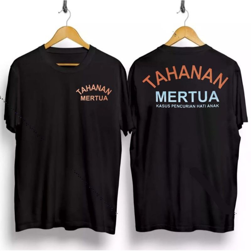 BAJU KAOS PRIA HITAM/KAOS PRIA TAHANAN MERTUA/KAOS KATA VIRAL/baju kaos