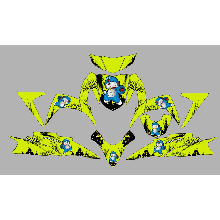 Decal Stiker Full Body Motor Mio Soul GT 115 Aksesoris Modifikasi Variasi Motif Doraemon