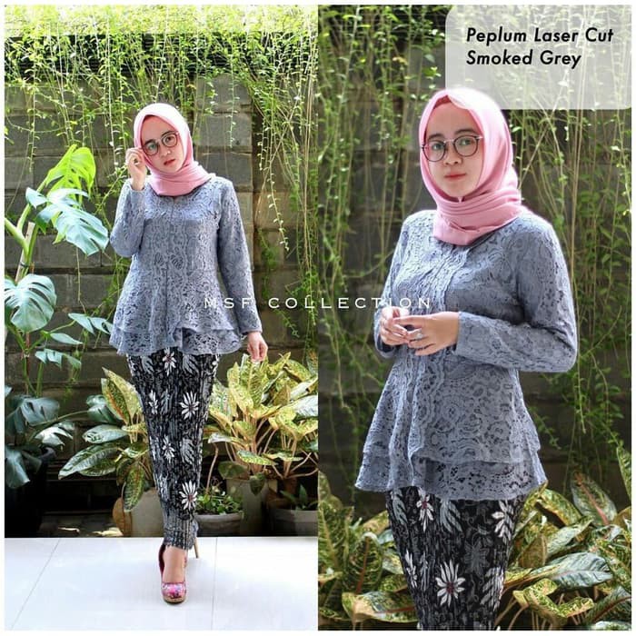 set kebaya brukat peplum laser berkualitas