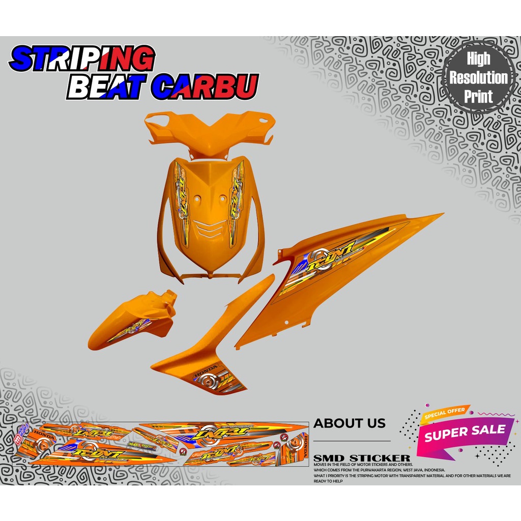 STRIPING VARIASI HONDA BEAT CARBU STRIPING MURAH BEAT CARBU STICKER VARIASI BEAT