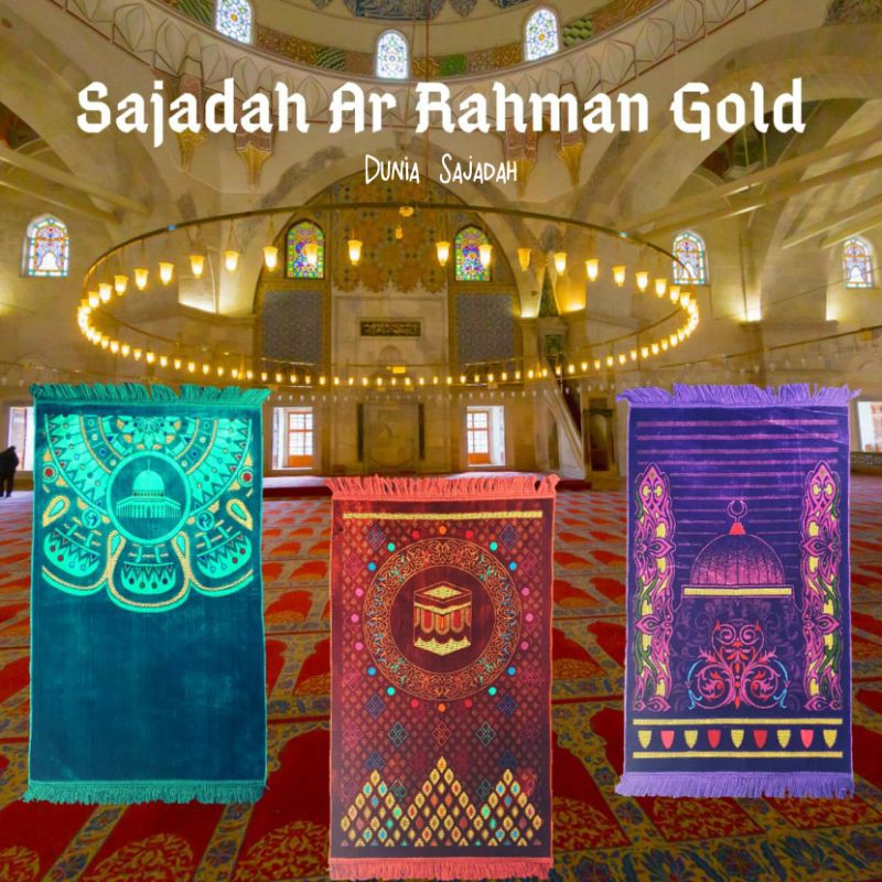 Sajadah Turkey Tebal Ar Rahman Gold