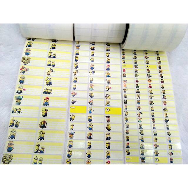 

Minion Size L, M & S Sticker Nama Waterproof anti sobek