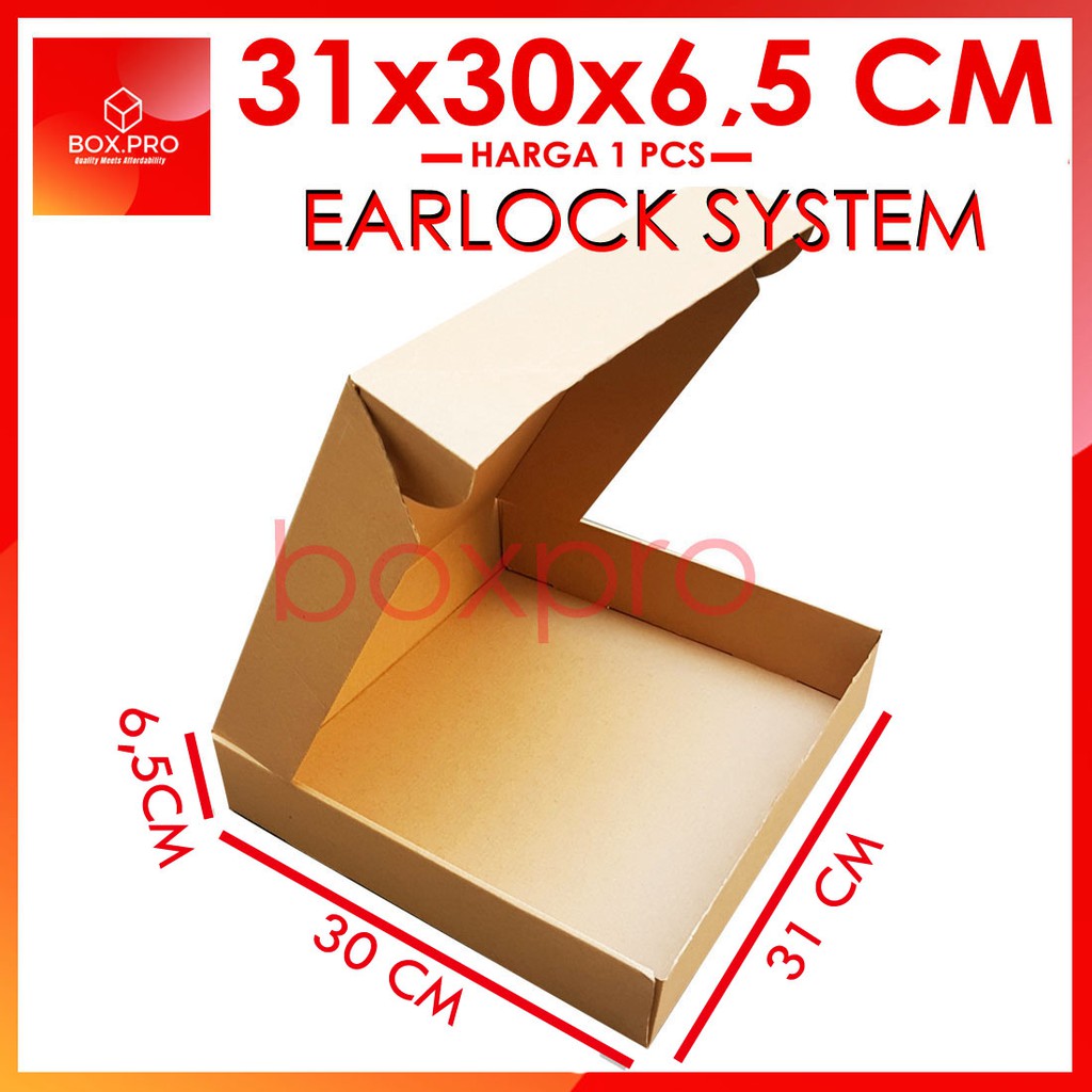 

Kardus Dus uk 31x30x6,5 cm (ECER) Die Cut Box Kotak Packing Aksesoris Baju Kue Hijab EARLOCK FULL