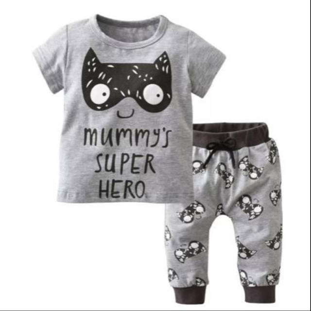 Setelan Bayi Monochrome Set Hero