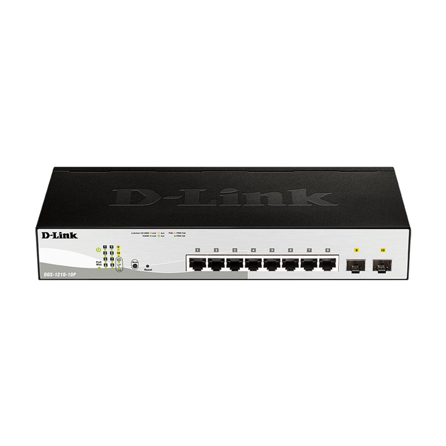 Switch D-LINK DGS-1210-10P 8PoE+2SFP Gigabit 65W Managed - DGS1210 10P