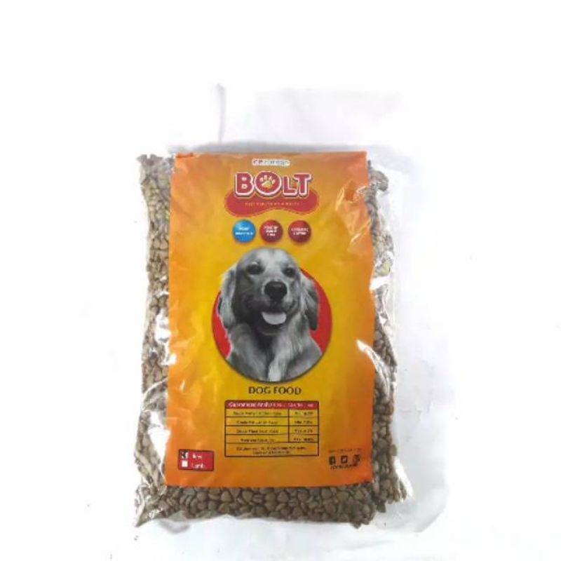 makanan kering anjing bolt dog 1kg DOG FOOD BOLT ANJING 1kg