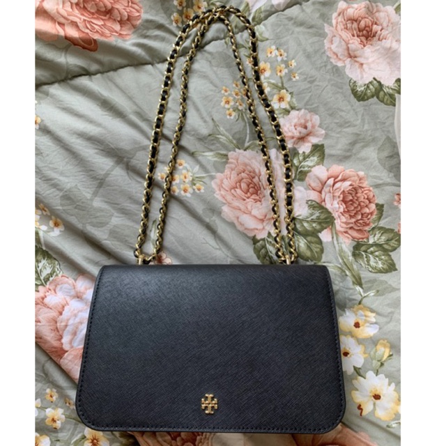 Tory burch emerson adjustable shoulder bag black preloved