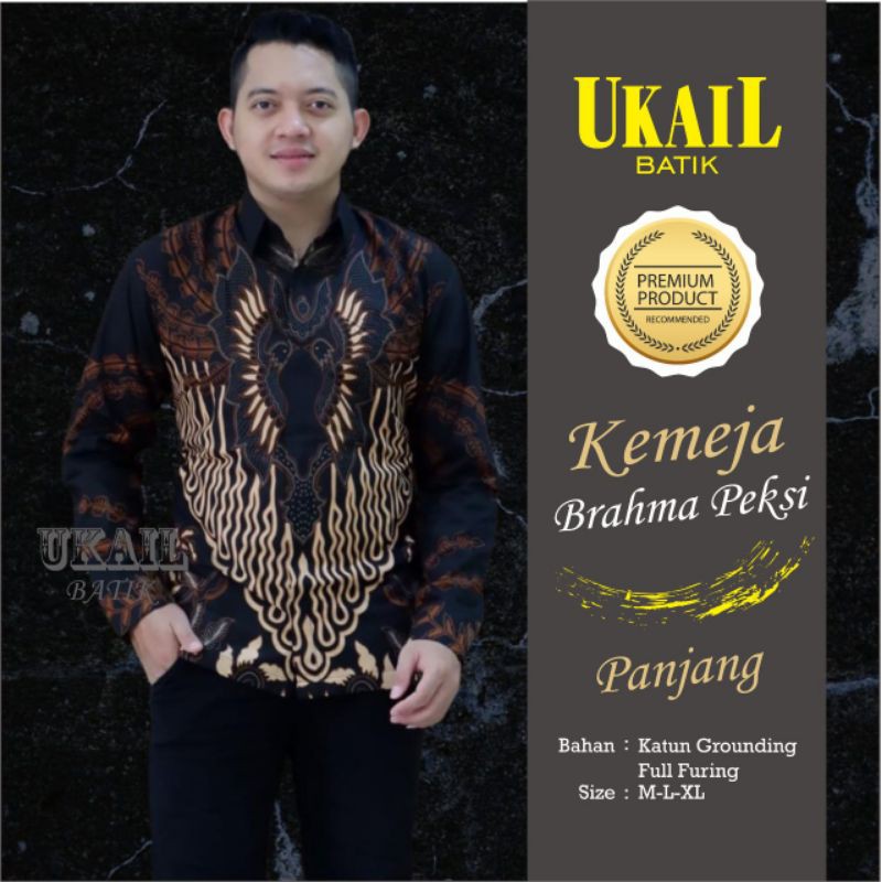brahma peksi panjang katun sragenan kemeja batik pria full furing