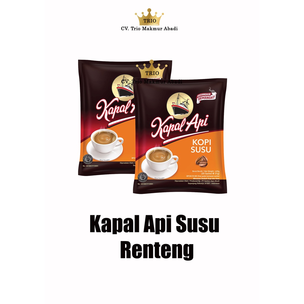 

Kopi Kapal Api Susu satu renteng isi 12 Sachet