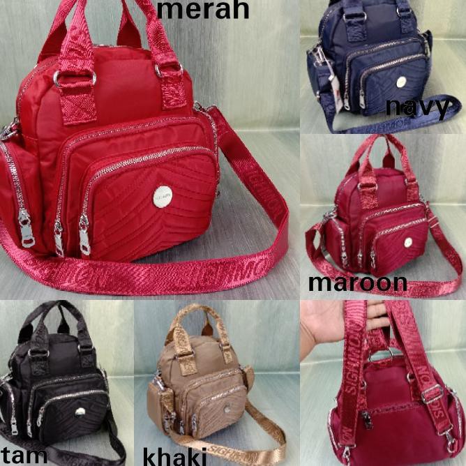 ◊ sighmon 805 3 in 1 uk 30 x 25 cm bahan parasut tas import wanita selempang handbag tenteng chibao