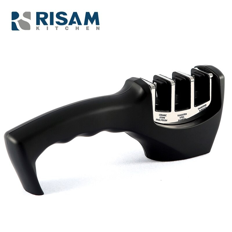 

[FreeOngkirTanpaSyarat] RISAM SHARP Diamond Stainless Steel 3 Stages Professional Knife Sharpener