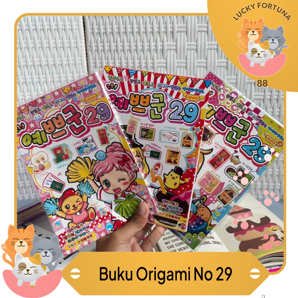 

[LuckyFortuna88]Buku Origami Korea Versi 29 Korean Bentuk makanan Papercraft book Buku Lipat bentuk makanan lucu mainan anak origami Lucu murah mainan anak