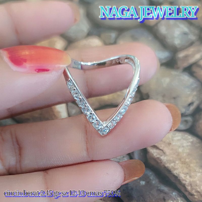 CINCIN PUTIH AUREL EMAS KADAR 750 SIZE 12-13