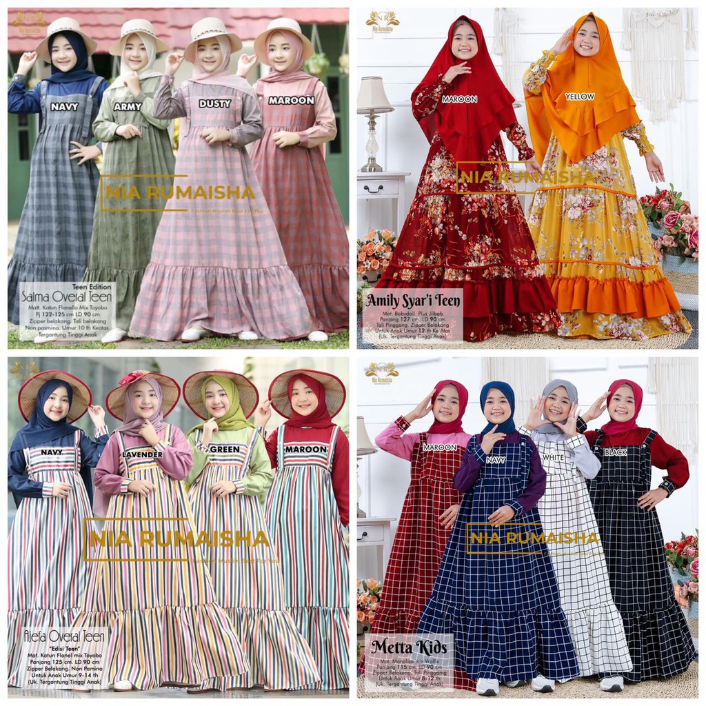 Gamis Anak All Model Kids Syari Original Naura Plus Jilbab