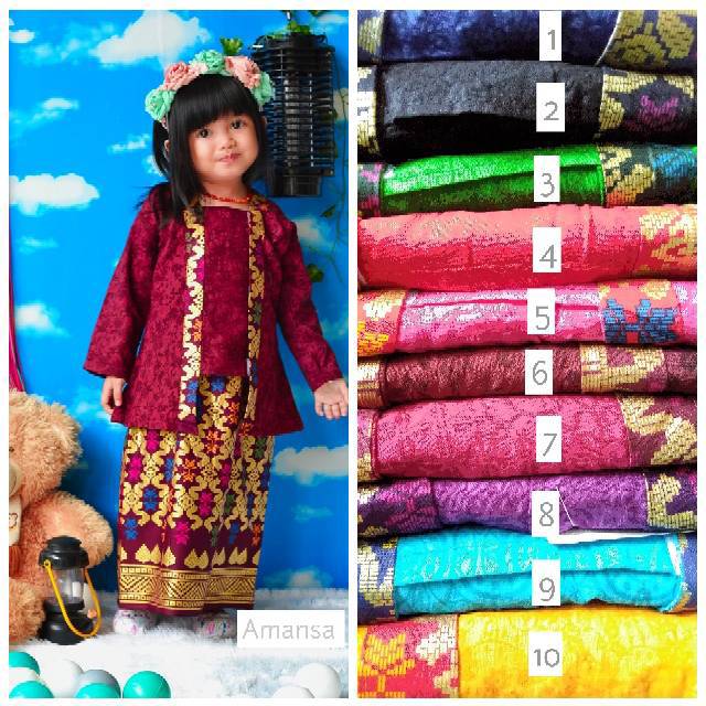 Setelan Kebaya kutubaru anak model kutubaru lengan panjang  kebaya anak
