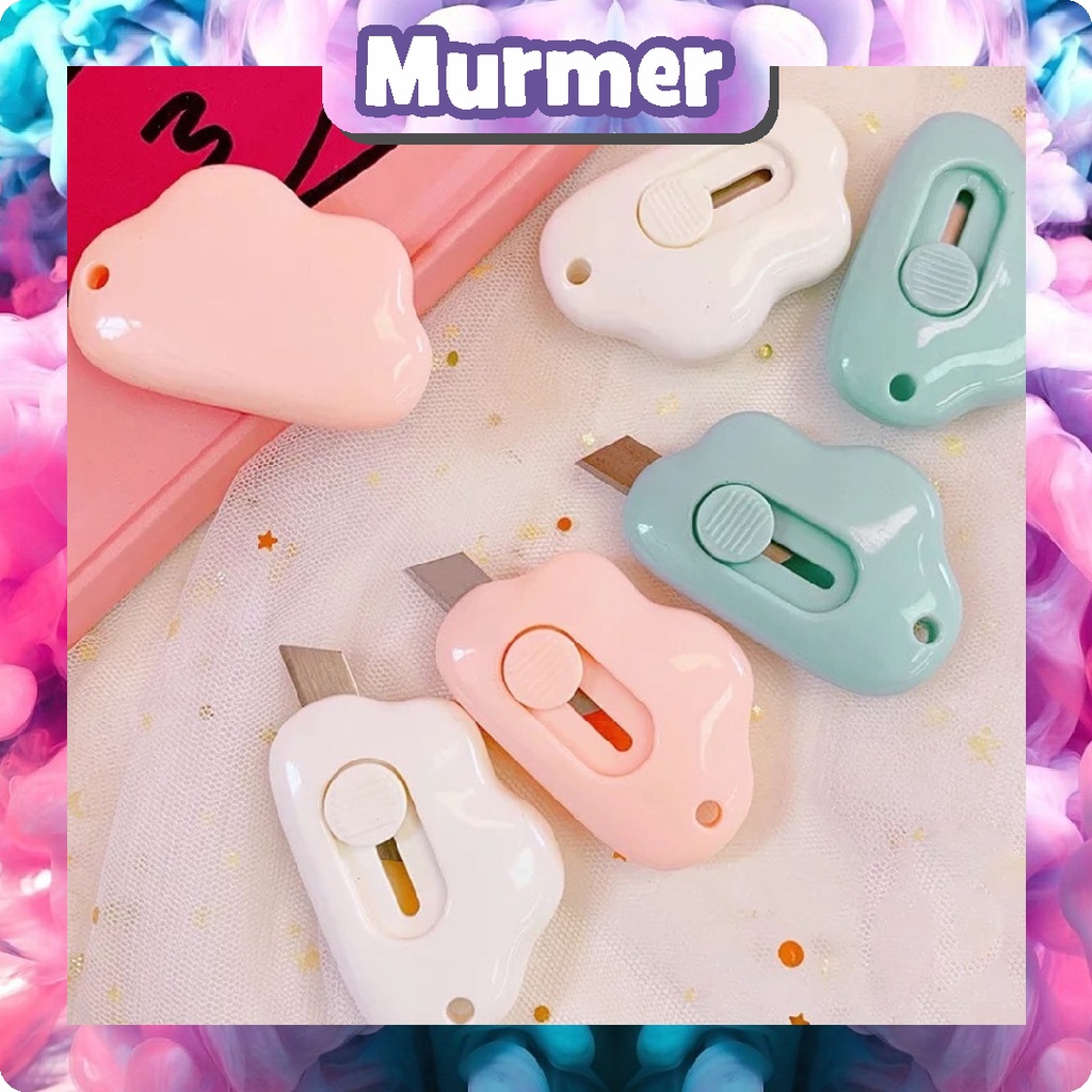 MurmerOfficial Cutter Mini Portable Bentuk Oval Mini Cutter Polos Travel Kit Pemotong Kertas Paper Cutter Lucu S006