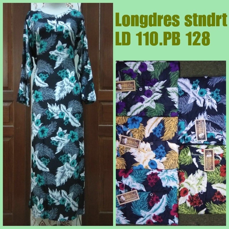 Longdress Katun adem cantik| Daster lengan panjang