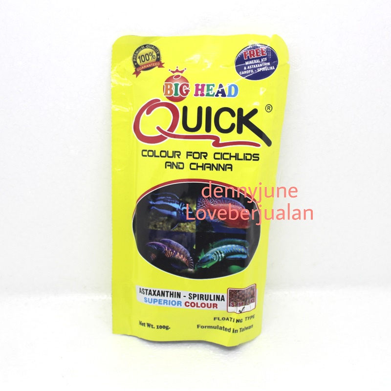 Pelet Okiko Big Head Channa &amp; Cichlid Quick Colour Kuning