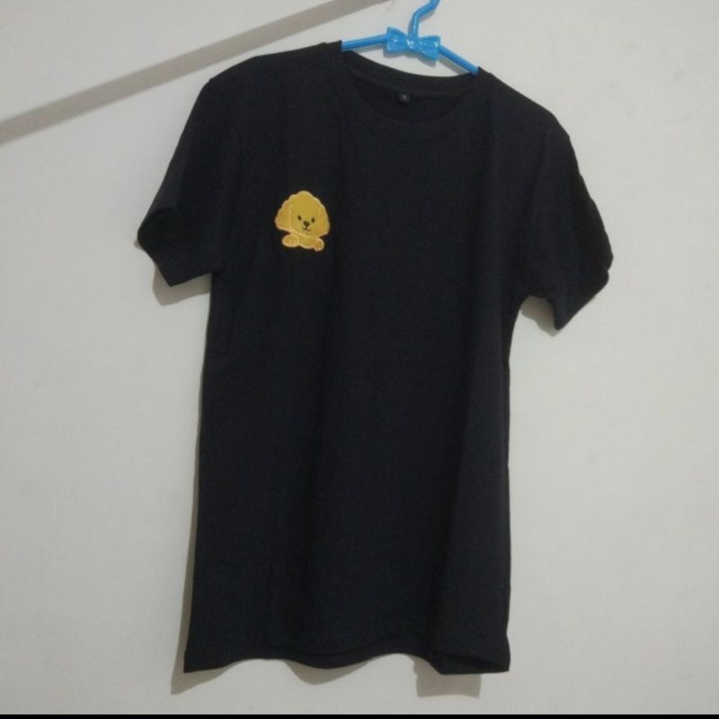 kaos anjing poodle bordir - cotton combed 24s - warna hitam & maroon