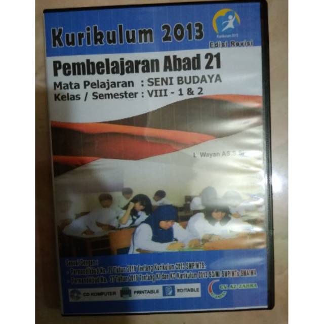 Cd Rpp Pembelajaran Abad 21 K13 Untuk Tingkat Smp Kls 8 Mata Pelajaran Seni Budaya