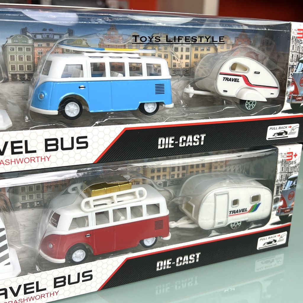 Mainan Mobil Anak Diecast VW Volkswagen T1 Classic Travel Bus