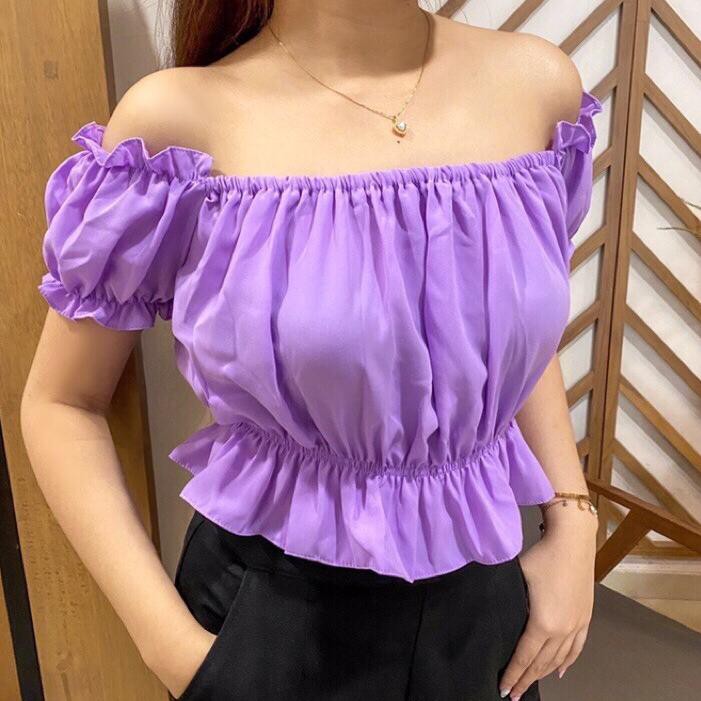 Karen Crop Top | Sabrina Big Size | Blouse Korean | Crop Top Big Size Blouse