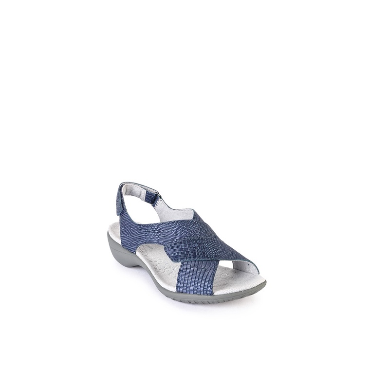 SANDAL WEDGES KULIT HUSH PUPPIES WANITA ORIGINAL TERBARU BIRU HW54