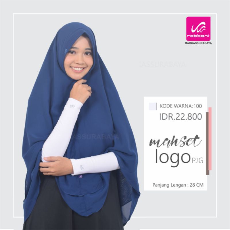 MANSET LOGO RABBANI UKURAN PANJANG POLOS-Putih