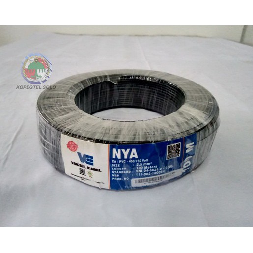 Voksel Kabel Listrik NYA 2.5; 1x2.5; 1x2,5 mm 100M
