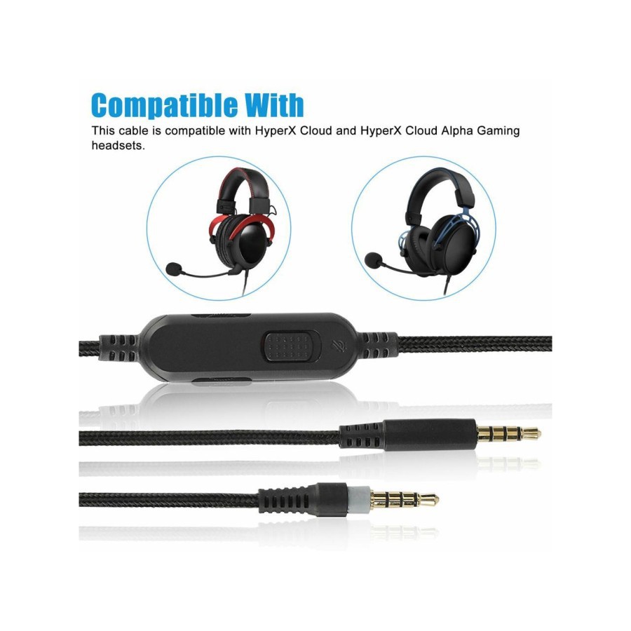 Hyperx Cloud Alpha Mix Cable Replacement Gaming Headphone Aux Cable