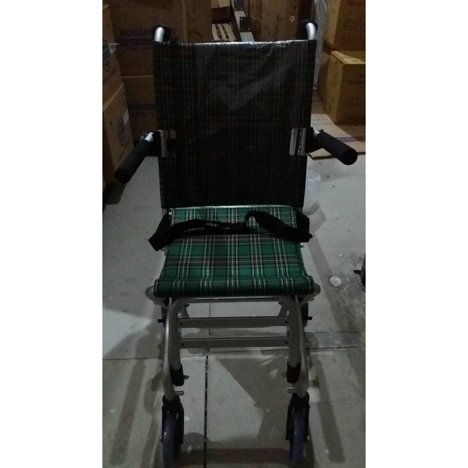 KURSI RODA TRAVELING murah sby | MOTIF KOTAK KOTAK HIJAU - ky 900lb - alkes murah surabaya