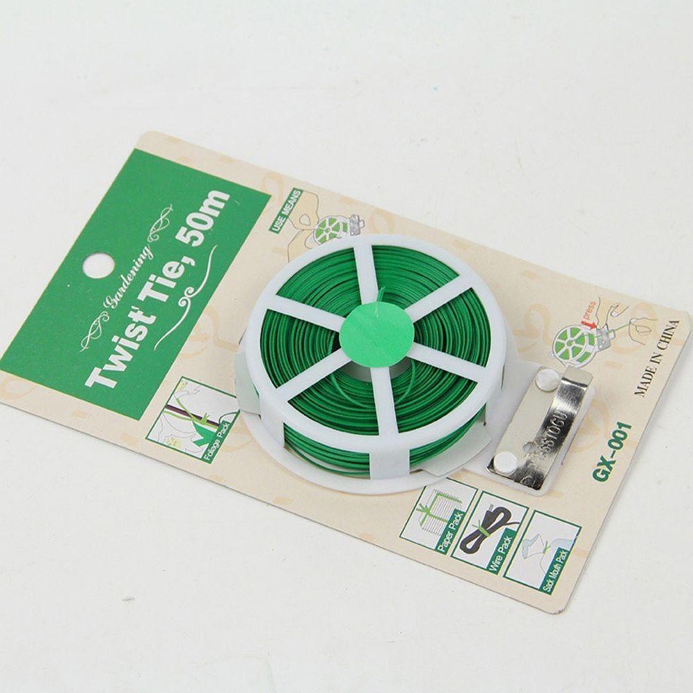 [Elegan] Twist Tie Tools Metal Reel Tanaman 50M Spool Besi Kawat Plastik PVC